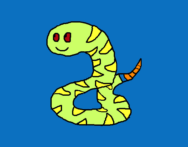 Dibujo Serpiente feliz pintado por brendamede