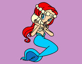 Dibujo Sirena con una caracola pintado por asdfjfnioi
