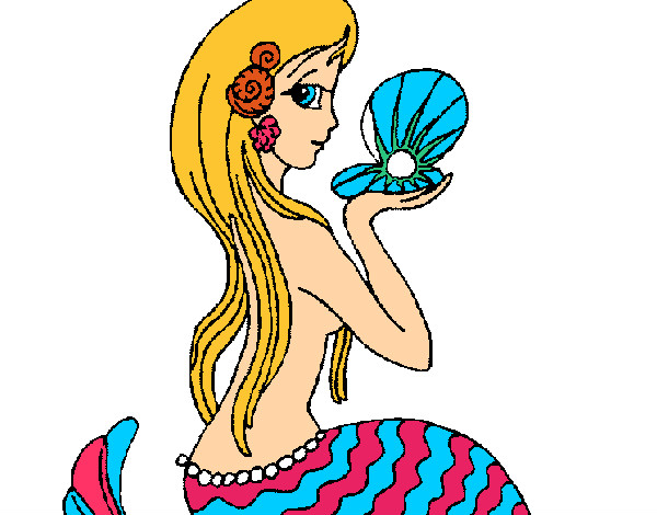 Dibujo Sirena y perla pintado por LuciaOrteg