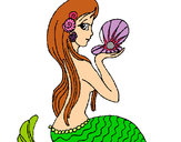 Dibujo Sirena y perla pintado por minipony