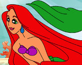 Dibujo Sirenita Ariel pintado por antuana