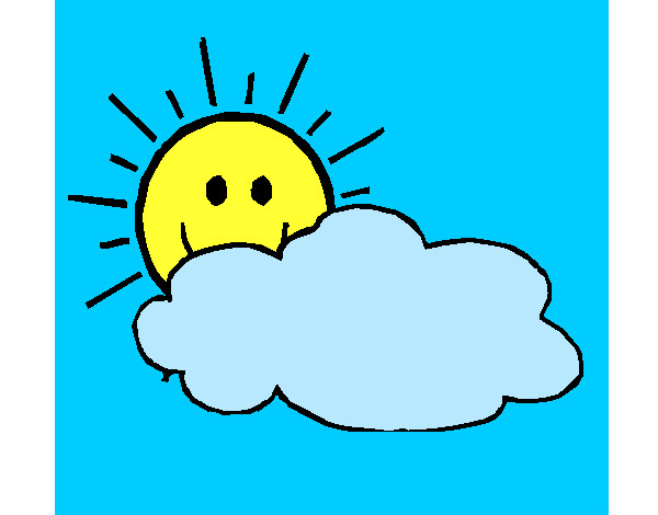 Dibujo Sol y nube pintado por Yomi