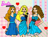 Dibujo Barbie y sus amigas vestidas de fiesta pintado por clawden03