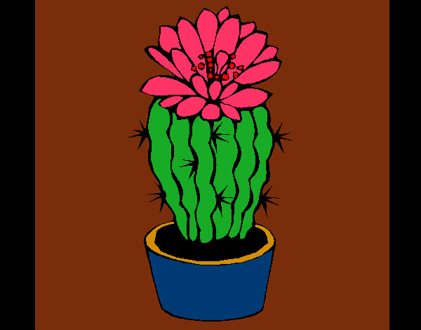 Dibujo Cactus con flor pintado por chiguiline