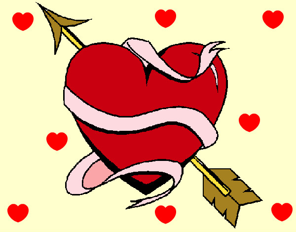 Dibujo Corazón con flecha pintado por ardnas