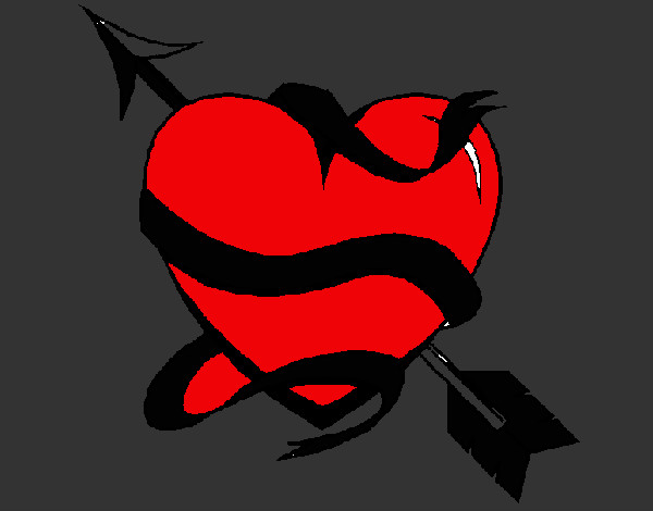Dibujo Corazón con flecha pintado por yeni_pao