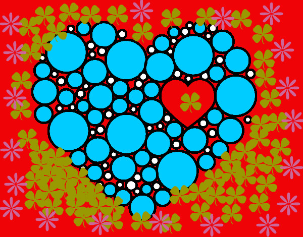 Dibujo Corazón de círculos pintado por Antia333