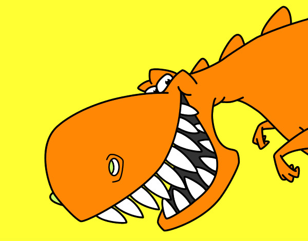 Dibujo Dinosaurio de dientes afilados pintado por panchita2
