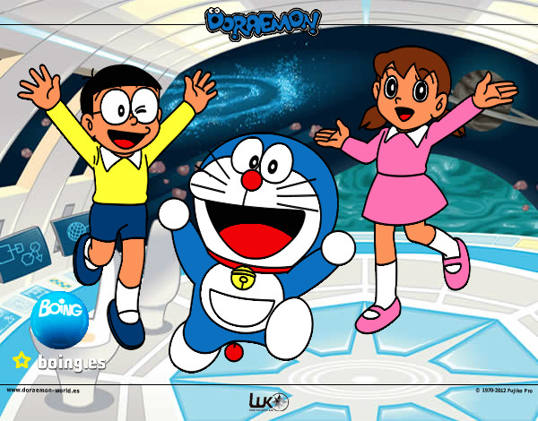 Dibujo Doraemon y amigos pintado por antuana