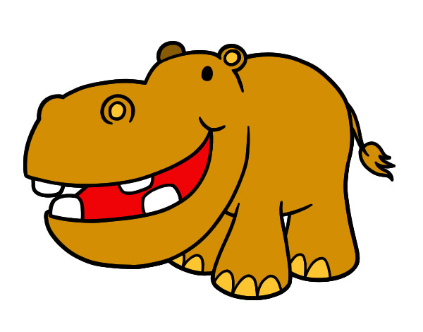 Dibujo Hipopótamo pequeño pintado por edpta60