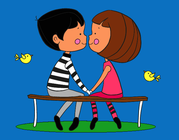 Dibujo Jóvenes enamorados pintado por antuana