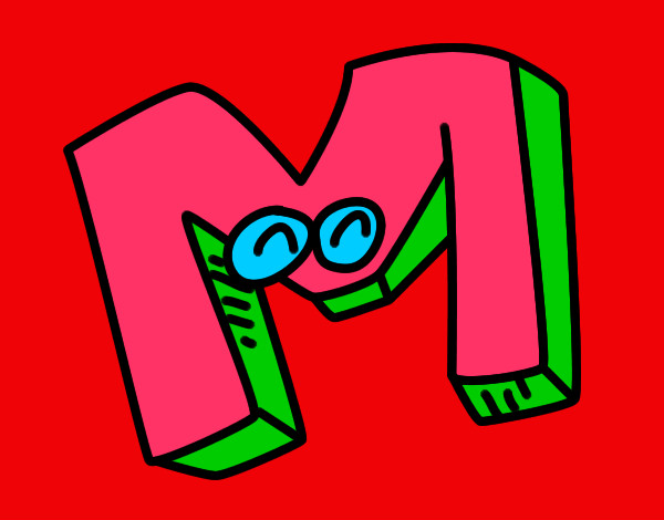 Dibujo Letra M pintado por neti