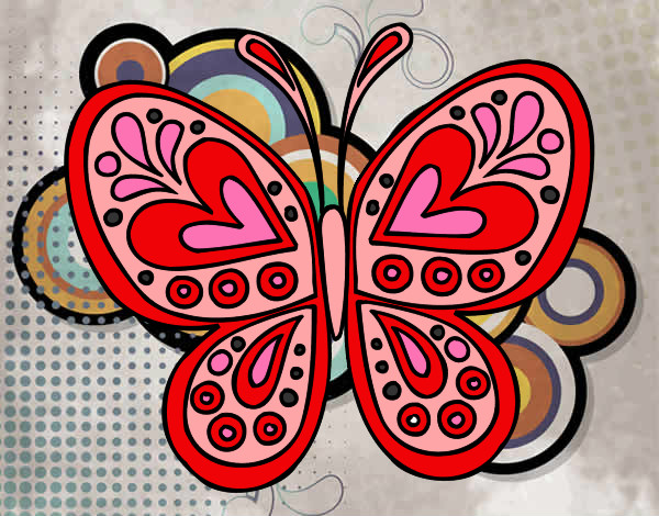 Dibujo Mandala mariposa pintado por alo20147