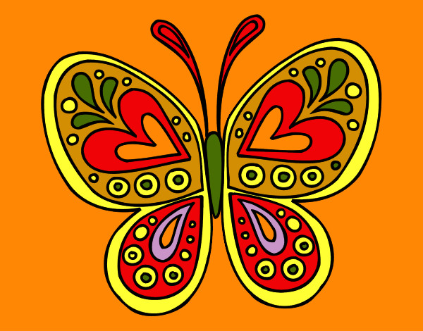 Dibujo Mandala mariposa pintado por corinach24