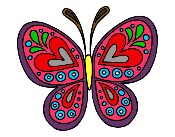 Dibujo Mandala mariposa pintado por karenzith