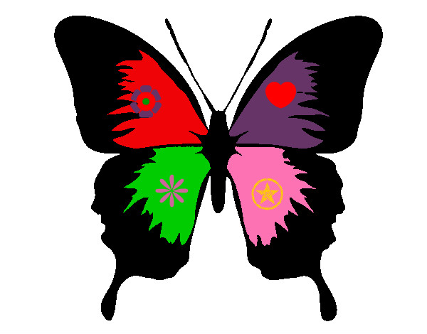 Dibujo Mariposa con alas negras pintado por Greshel