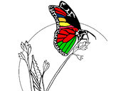 Dibujo Mariposa en una rama pintado por Greshel