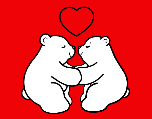 Dibujo Osos polares enamorados pintado por Quira