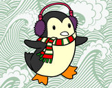 Dibujo Pingüino con bufanda pintado por lauradani