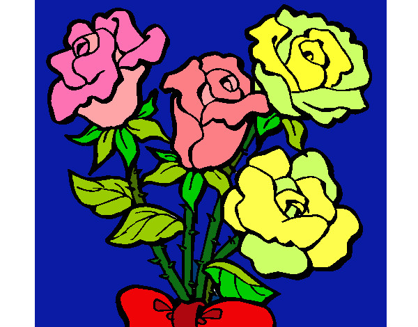 Dibujo Ramo de rosas pintado por chiguiline