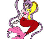 Dibujo Sirena con perlas pintado por lilulu