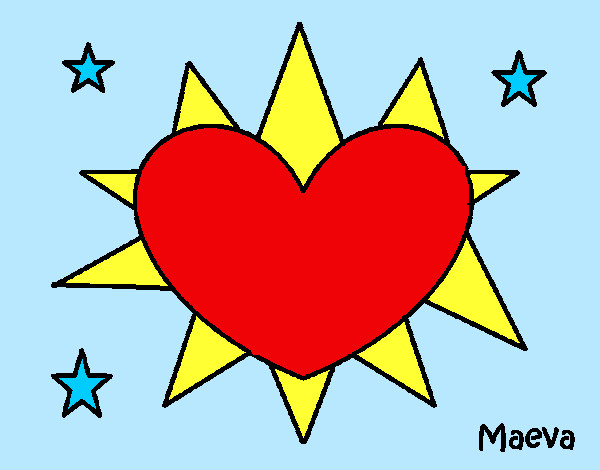 Dibujo Sol en forma de corazón pintado por Maryyaasss