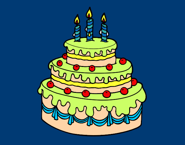 Dibujo Tarta de cumpleaños pintado por chiguiline