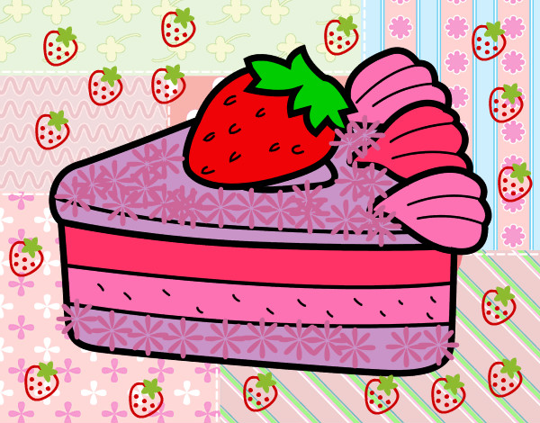 Dibujo Tarta de fresas pintado por amina555