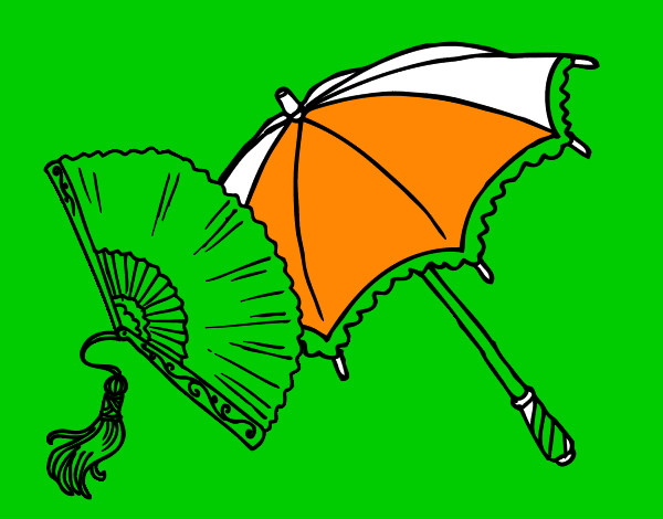 Dibujo Abanico y paraguas pintado por Victoritaa