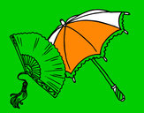Dibujo Abanico y paraguas pintado por Victoritaa