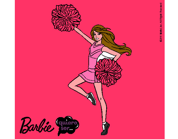 Dibujo Barbie animadora pintado por zapatillas