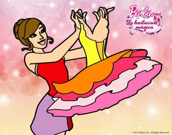 Dibujo Barbie y su vestido de ballet pintado por da12306