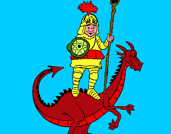 Dibujo Caballero San Jorge y el dragon pintado por LauraI