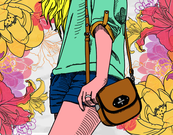 Dibujo Chica con bolso pintado por Giaanni 