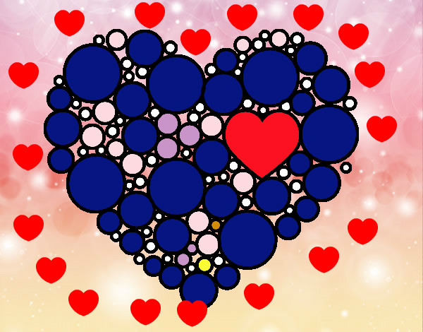 Dibujo Corazón de círculos pintado por Mafer08