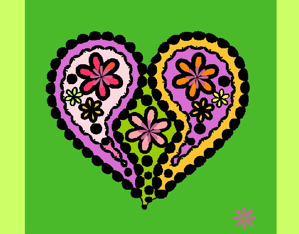 Dibujo Corazón de flores pintado por agus16san5