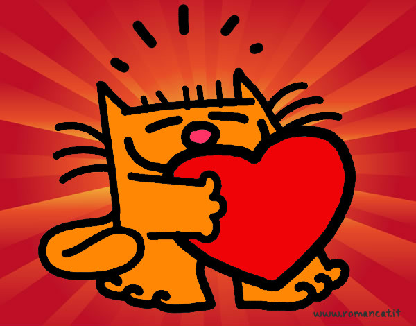 Dibujo El gato y el corazón pintado por da12306
