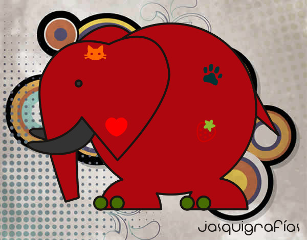 Dibujo Elefante grande pintado por lala0403