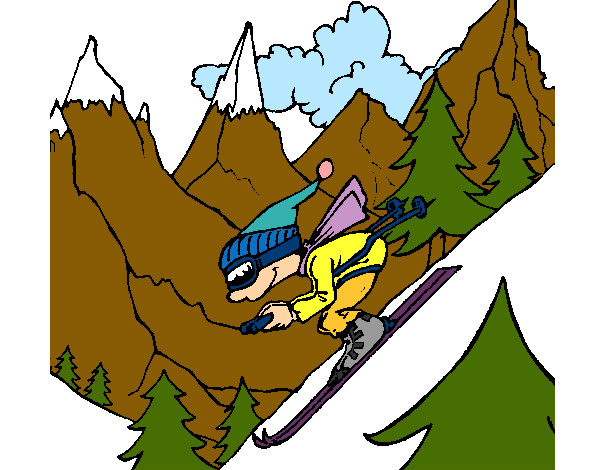 Dibujo Esquiador pintado por saraines
