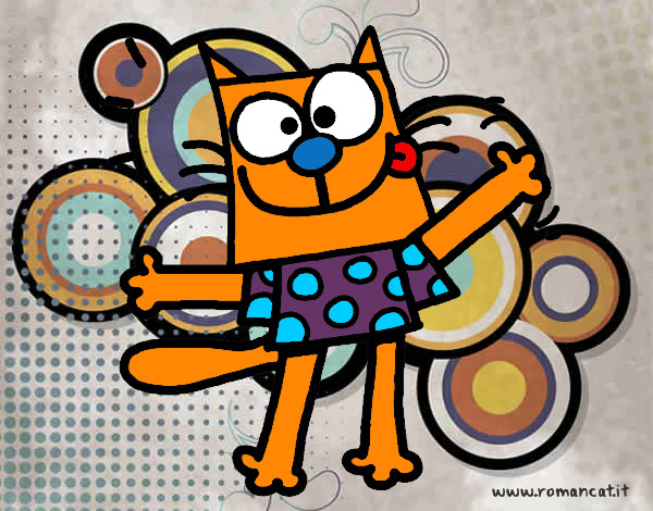 Dibujo Gato con camiseta pintado por da12306