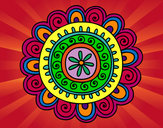 Dibujo Mandala alegre pintado por lizette