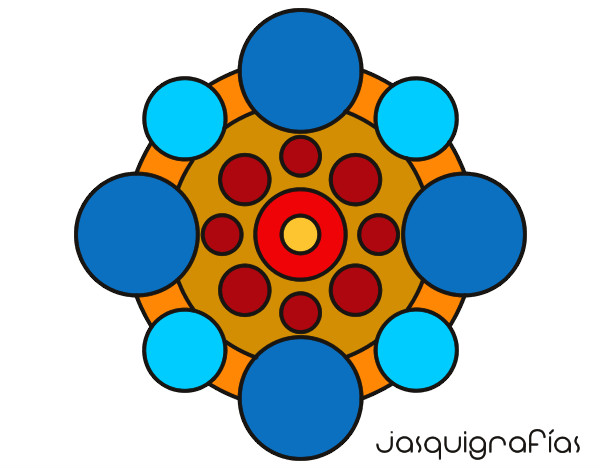 Dibujo Mandala con redondas pintado por pamelabeat