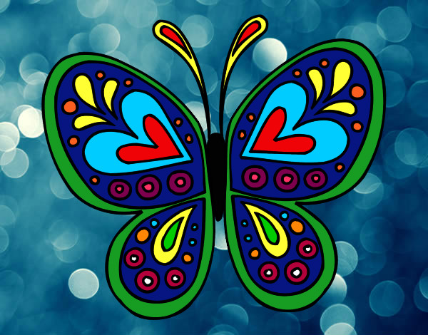 Dibujo Mandala mariposa pintado por Rucio