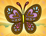Dibujo Mandala mariposa pintado por sarav