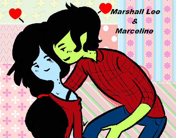 Dibujo Marshall Lee y Marceline pintado por natyolguin