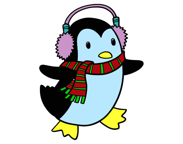Dibujo Pingüino con bufanda pintado por Esti8