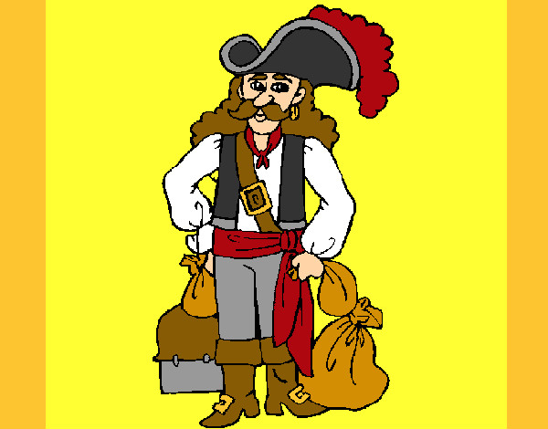 Dibujo Pirata con sacos de oro pintado por Jor2811