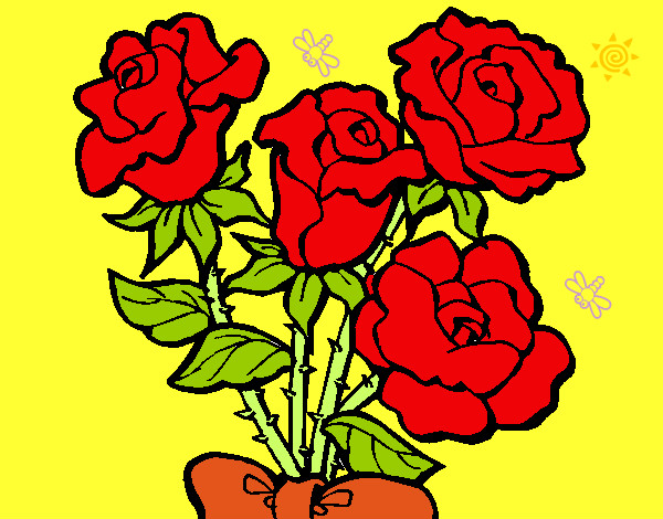 Dibujo Ramo de rosas pintado por ardnas