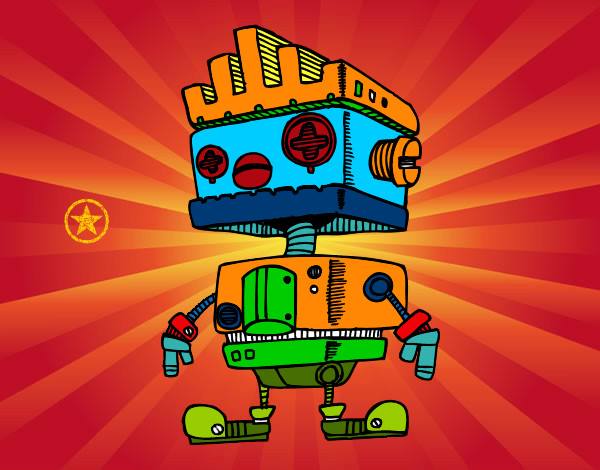 Dibujo Robot con cresta pintado por RickyJavy