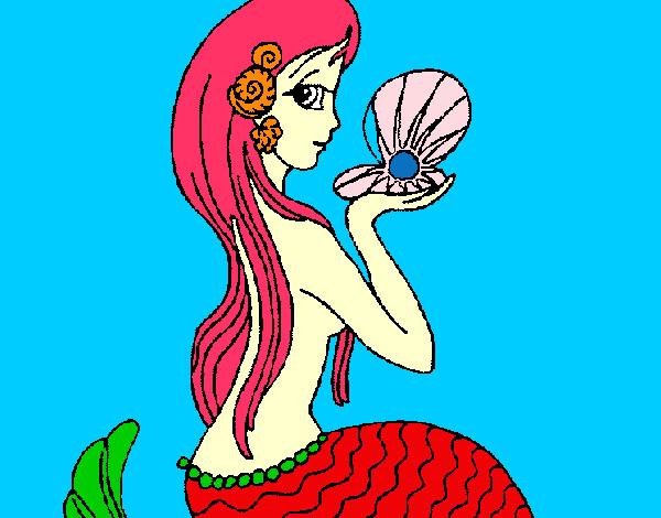 Dibujo Sirena y perla pintado por YIYIYL